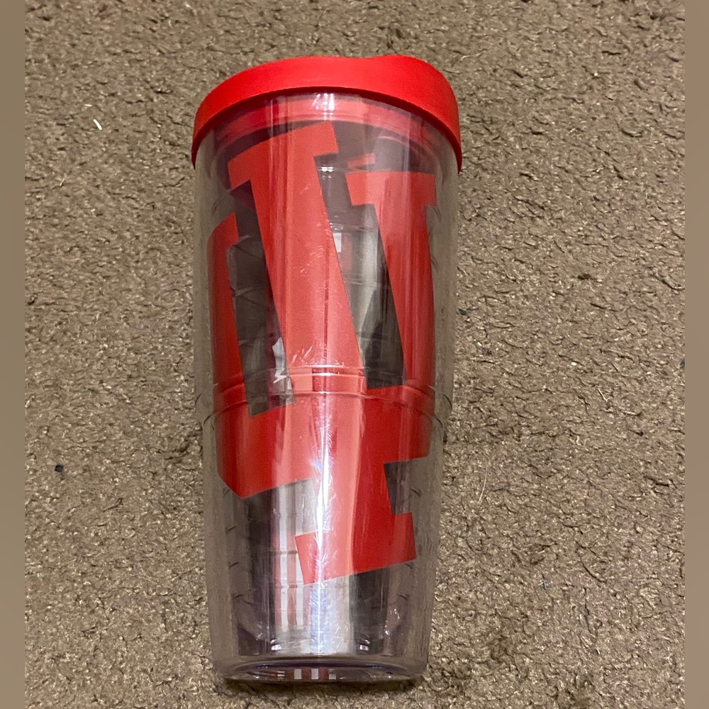 Tervis Indiana‎ Hoosiers Cup Tumbler 24 oz Red Clear Slide Lid Script Indiana